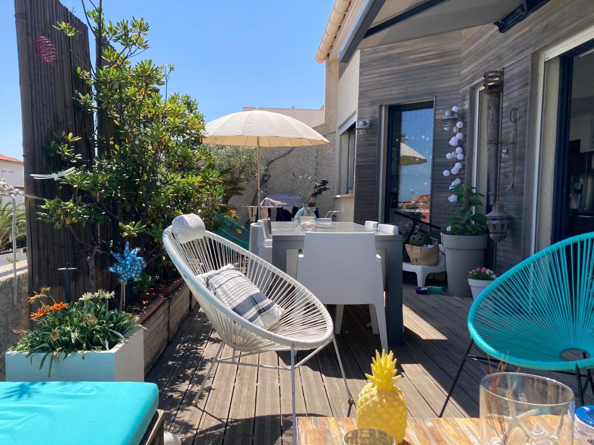 Duplex 105 m2 vue mer, terrasse 30m2 Mauguio Eksteriør bilde